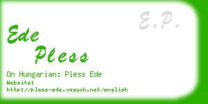 ede pless business card